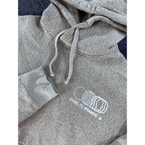 Stance Stitched Different Pullover Hoodie Large Tan Patterned Fleece